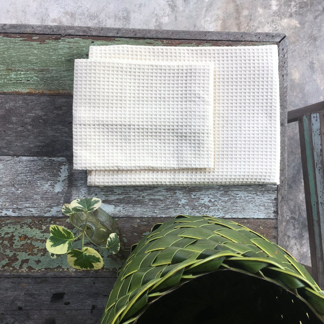 Linge de bain bio - nid d'abeille