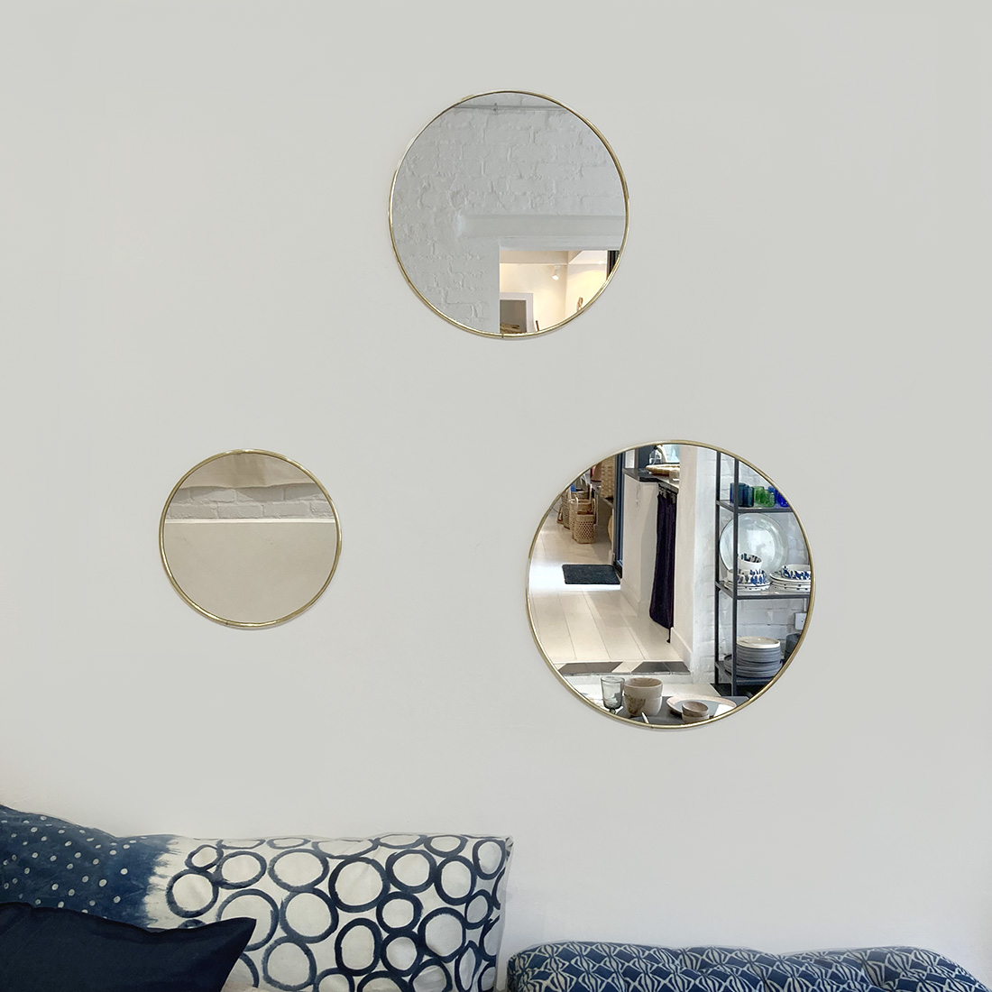 Miroirs rond en laiton Baan