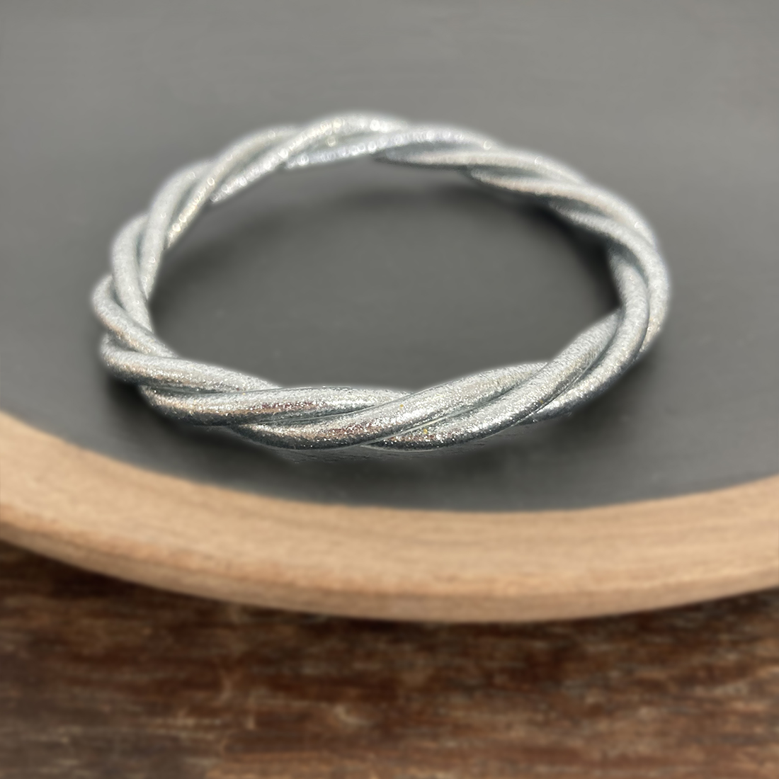 Bracelet Baan torsadé argent