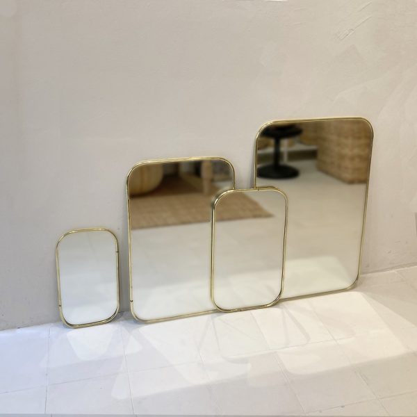 Rectangular gilded brass mirror - Image 2