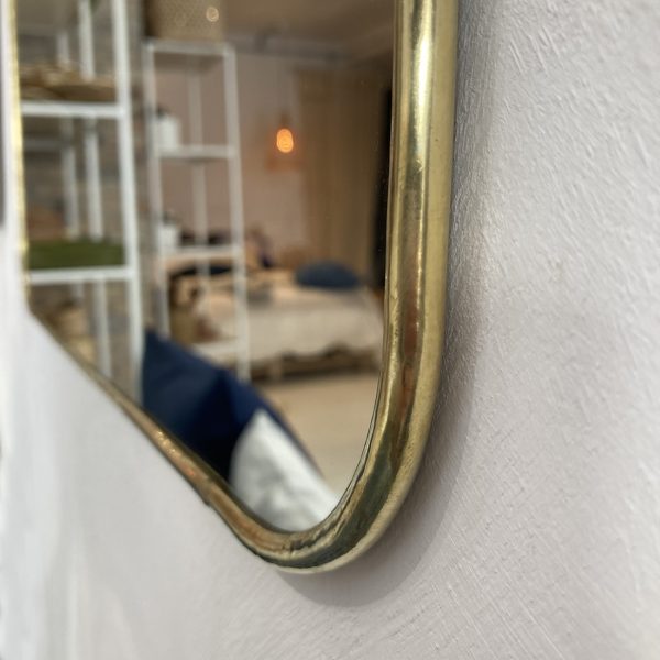 Rectangular gilded brass mirror - Image 3