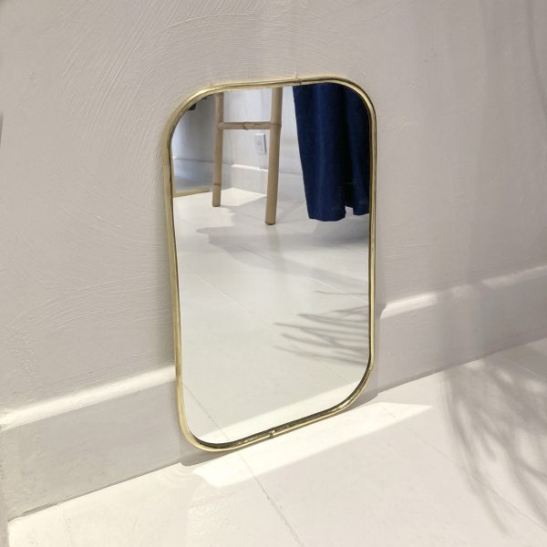 Rectangular gilded brass mirror - Image 4