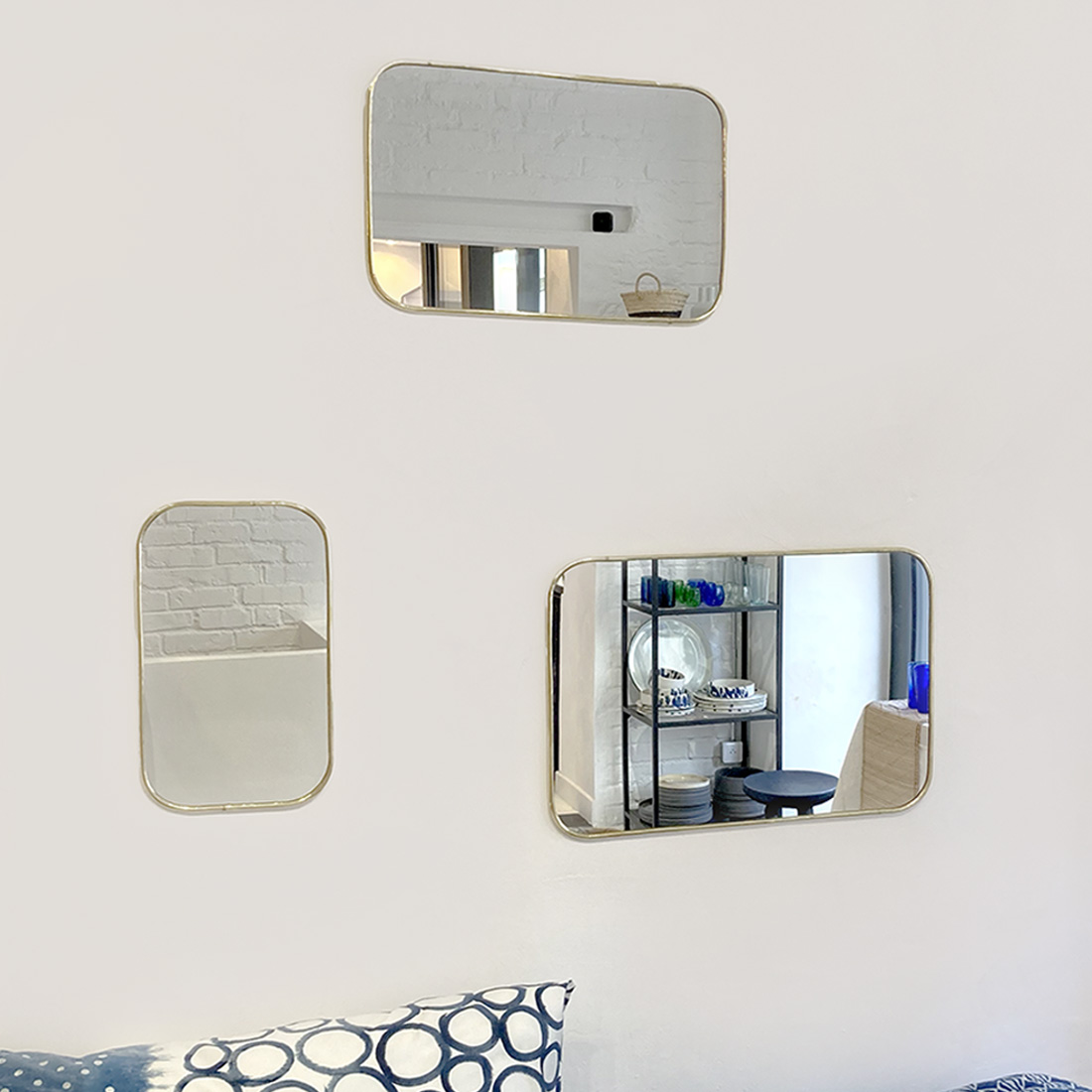 Rectangular gilded brass mirror - Image 7