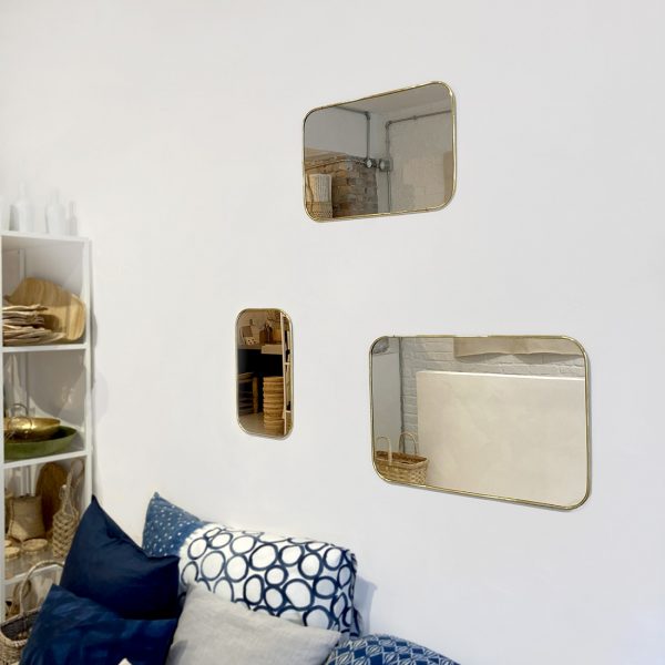 Rectangular gilded brass mirror - Image 5