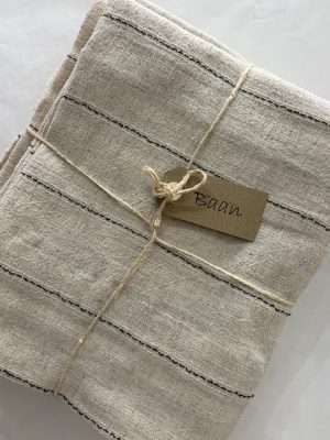 Hemp Curtains with black stripes