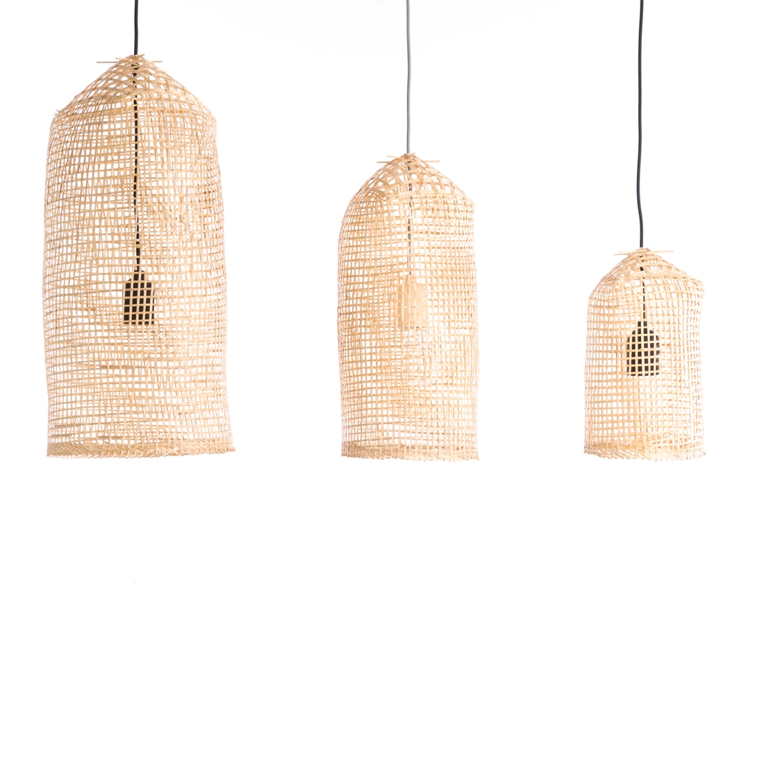 Lampes fish cage Bambou