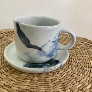 Tasse & sous-tasse en céramique AQUA