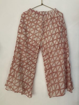 Pantalon Extra Large en voile de coton – Corail