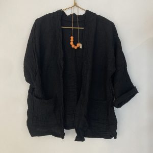 Blazer en gaze de coton – Noir