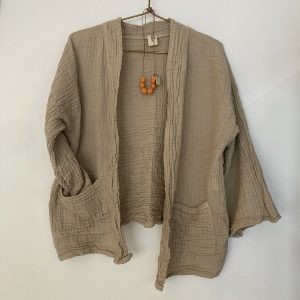 Blazer en gaze de coton – Sable