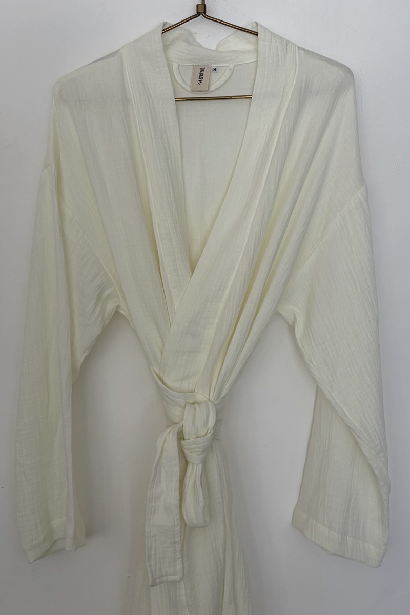 Peignoir en gaze de coton – VANILLE